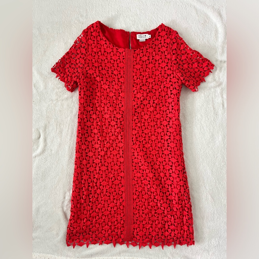 Bright Red Lace Dress